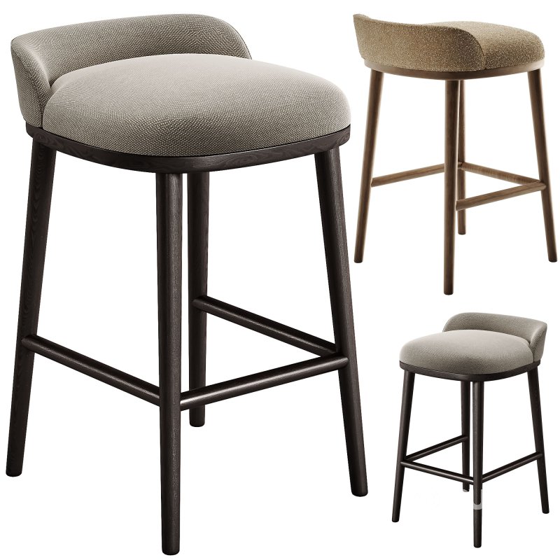 CAINE barstool Dark Brown Loom Beige Image 3