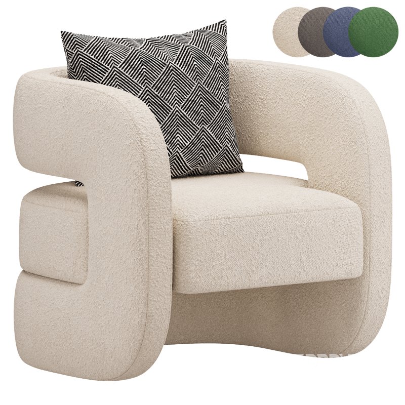 Unique Design Fabric Accent Chair Image 1