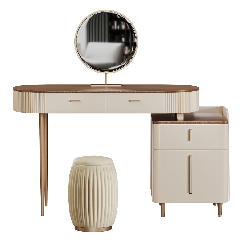 Meja Rias Mewah Artic Cermin Led Warna Duco Image 1