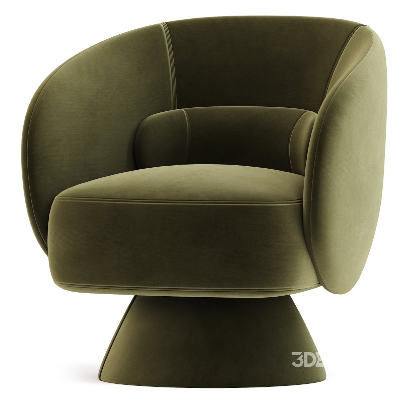 Saboor Upholstered Swivel Barrel Chair Image 2