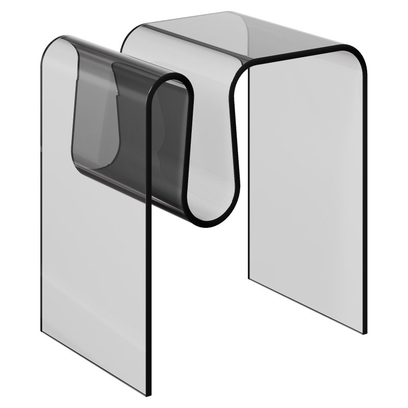 Acrylic Curvy Side Table Coffee Table Image 1