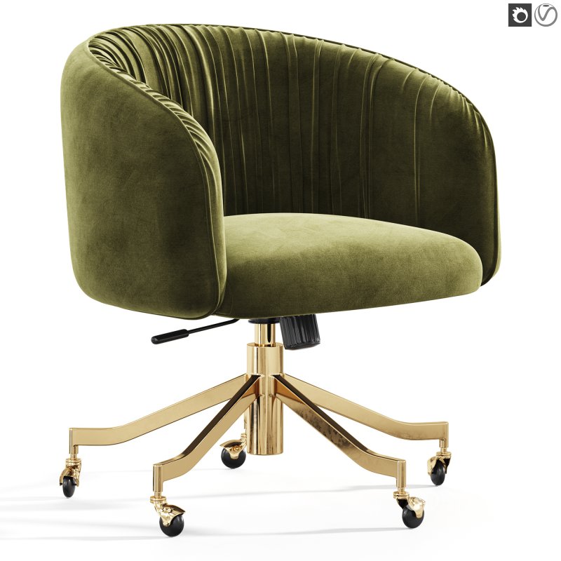 Saroy Ivory Upholstered Office Chair Image 5