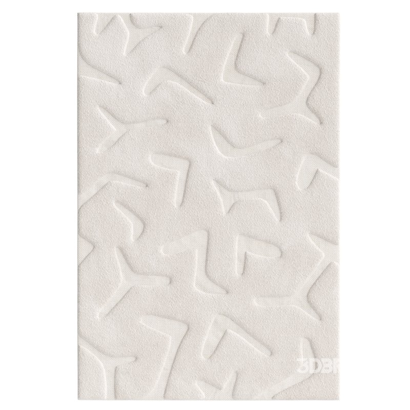 Akkira Abstract Cream Washable Wool Rug Image 1