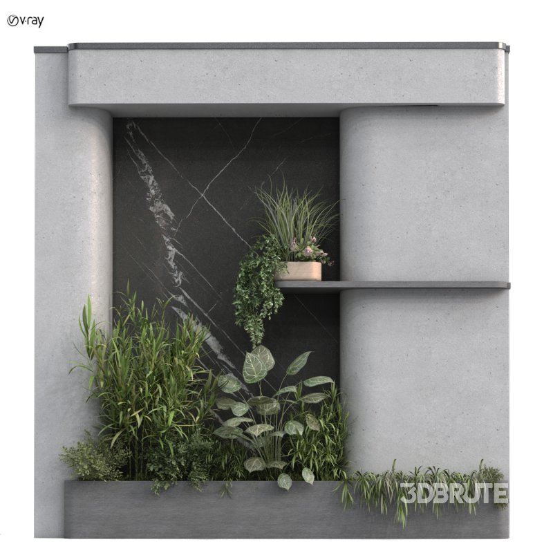 interior vertical partition and plant set 344 Image 1