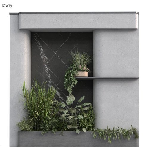 interior vertical partition and plant set 344