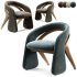 OLGA Dining Chair in Walnut and Off White Boucle - Thumbnail 2