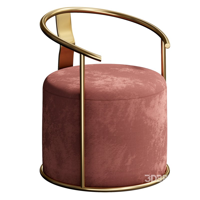 Modern Round Accent Chair in Gold Image 1