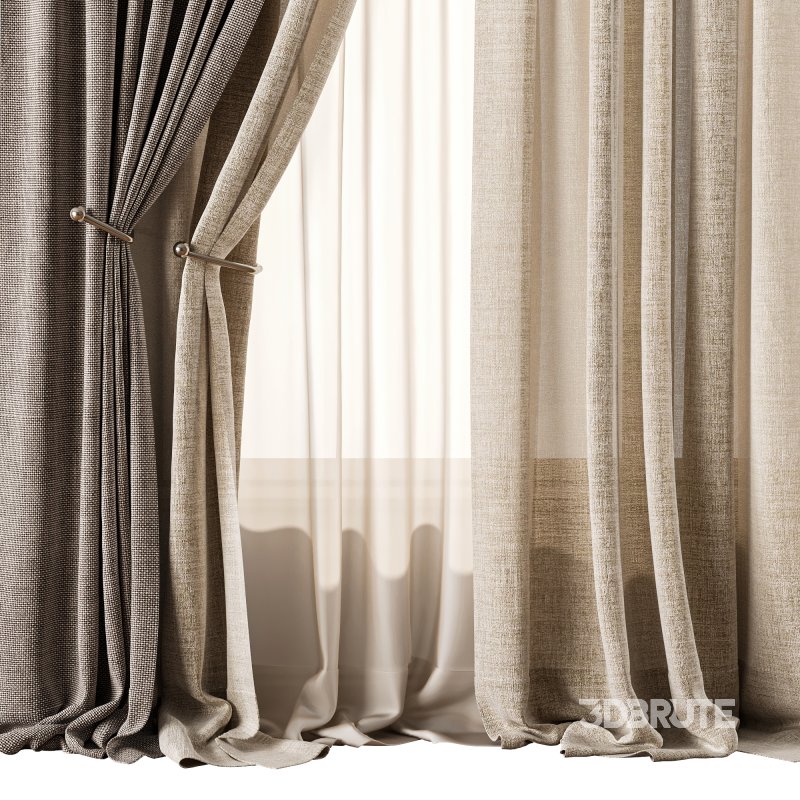 Linen and Sheer Curtain Set 69 Image 2