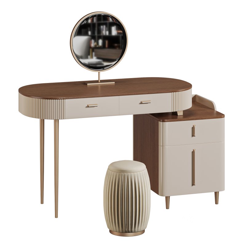 Meja Rias Mewah Artic Cermin Led Warna Duco Image 3