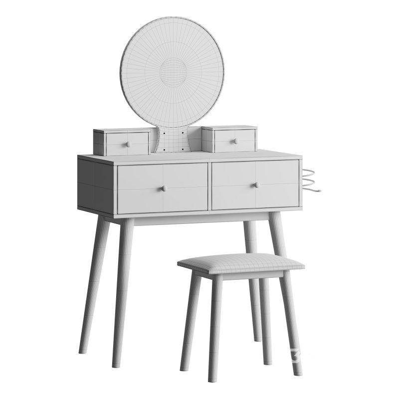 Ensemble coiffeuse avec tabouret et miroir Kyla Image 14