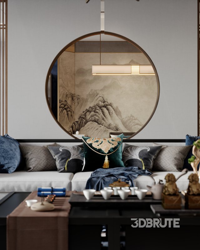 chinese living room dining room office room Image 7