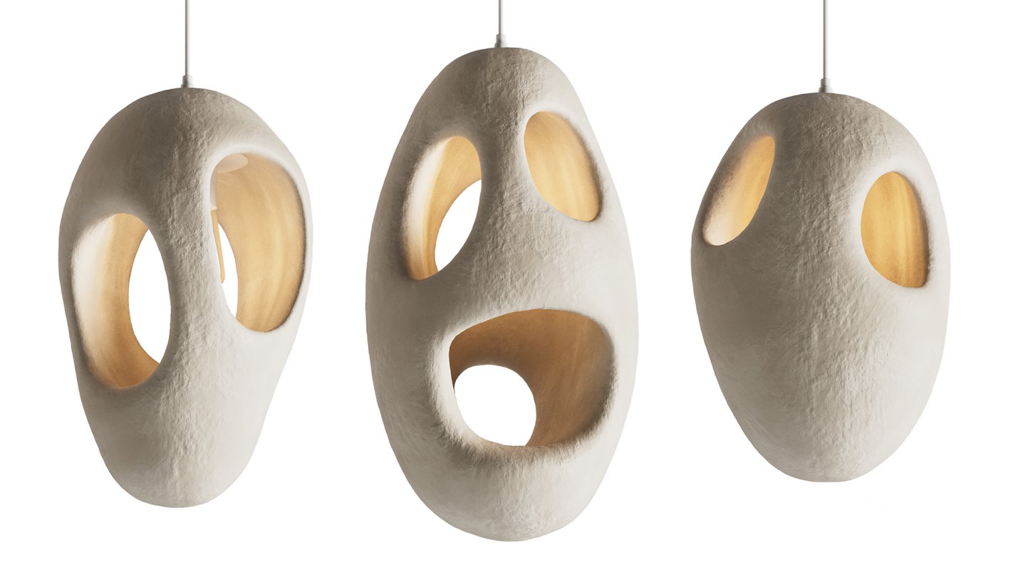 Sculptural Japandi Pendant light Image 2