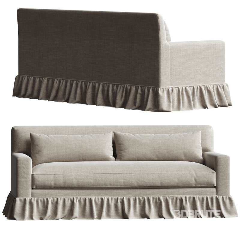 Shabby Chic Dust Ruffle Sofa Image 2