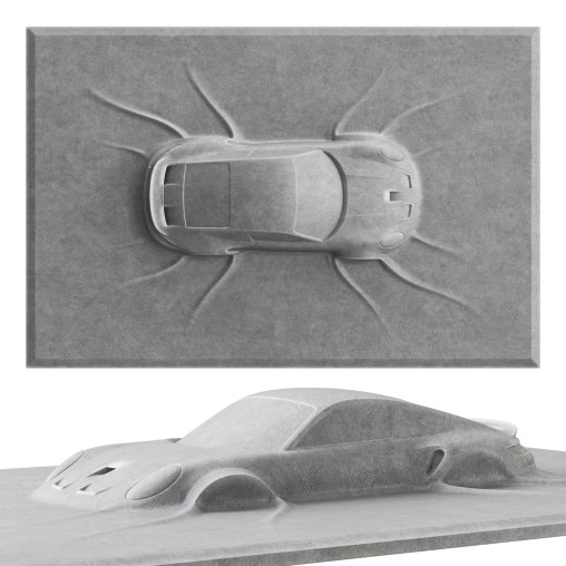 Porsche 911 GTS wall sculpture