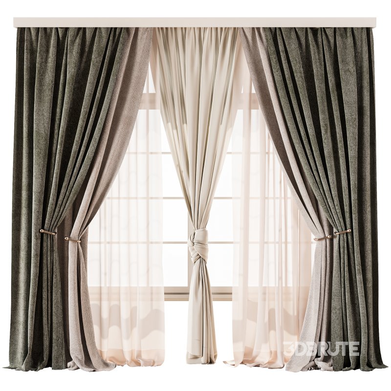 Luxurious Dual Layer Drapes with Shee Curtain 70 Image 1