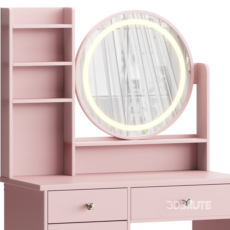 Ensemble coiffeuse avec tabouret et miroir Willodine Image 5