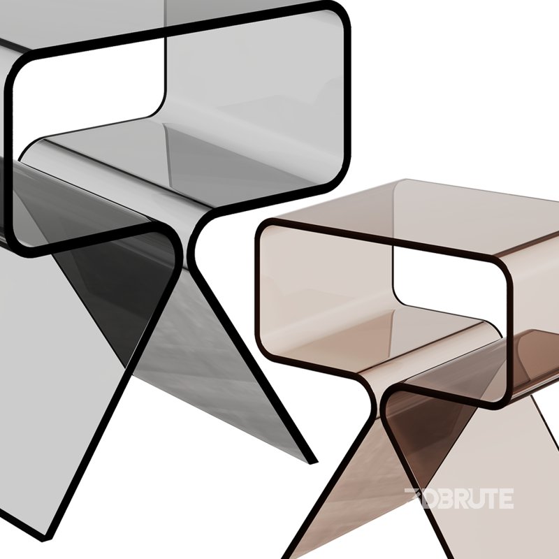 Coffee table Acrylic Nightstand Side Table by Solaround Image 3