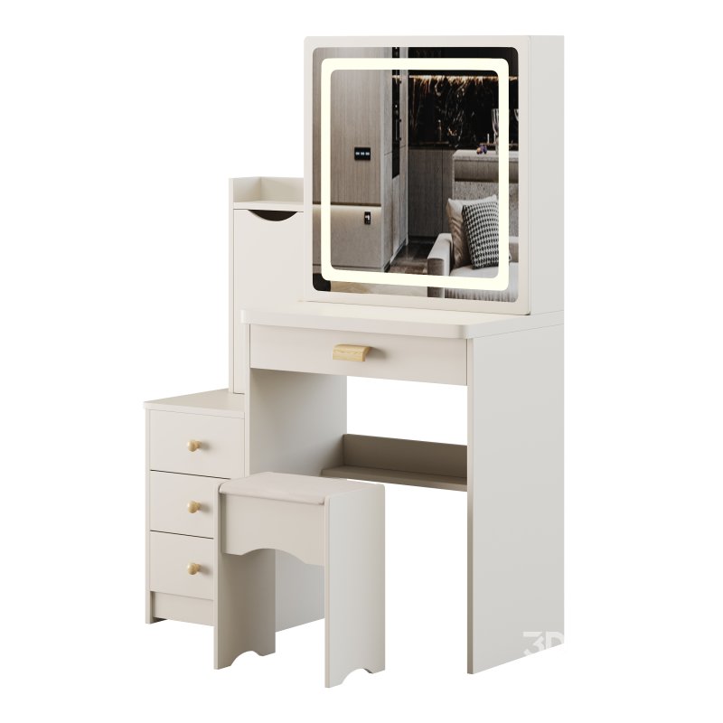 Ensemble coiffeuse et tabouret Vinush Image 4