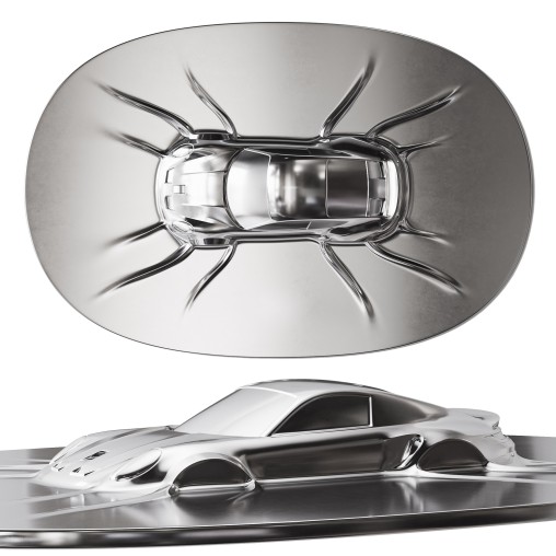 Porsche 911 GTS wall sculpture
