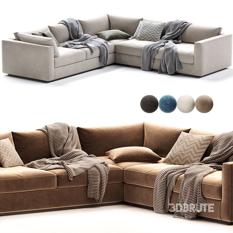 Oceanside Deep 2 Piece Left Arm Bumper Sectional Sofa Image 6