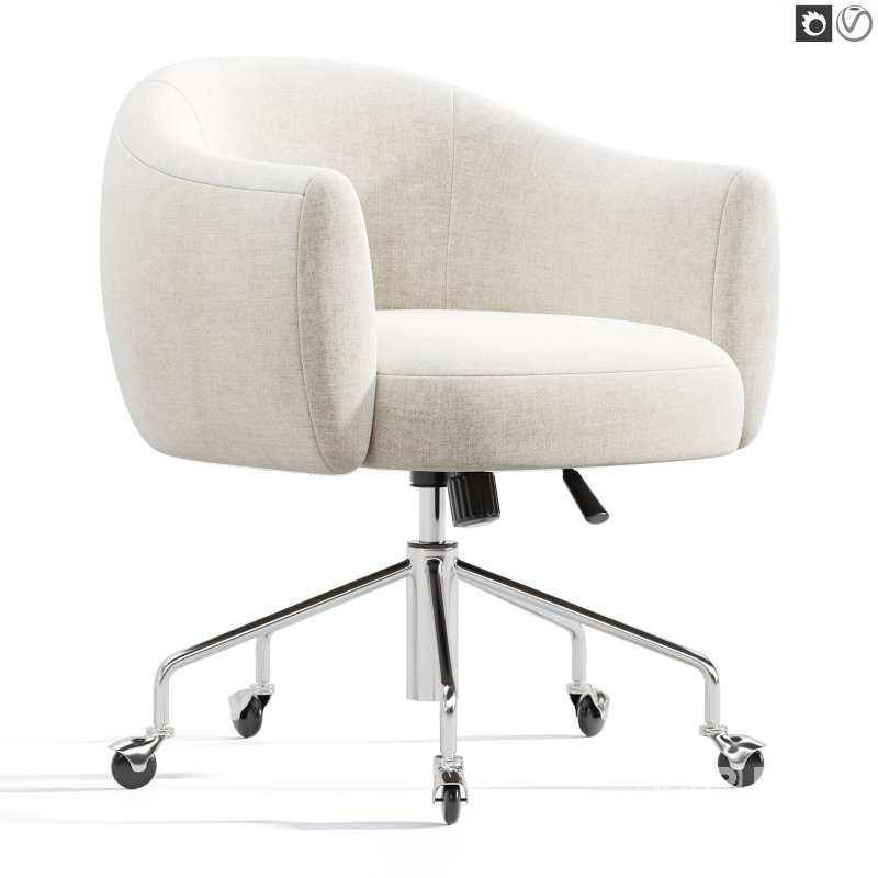 Ellessi Peppered Grey Boucle Swivel Office Chair Image 2