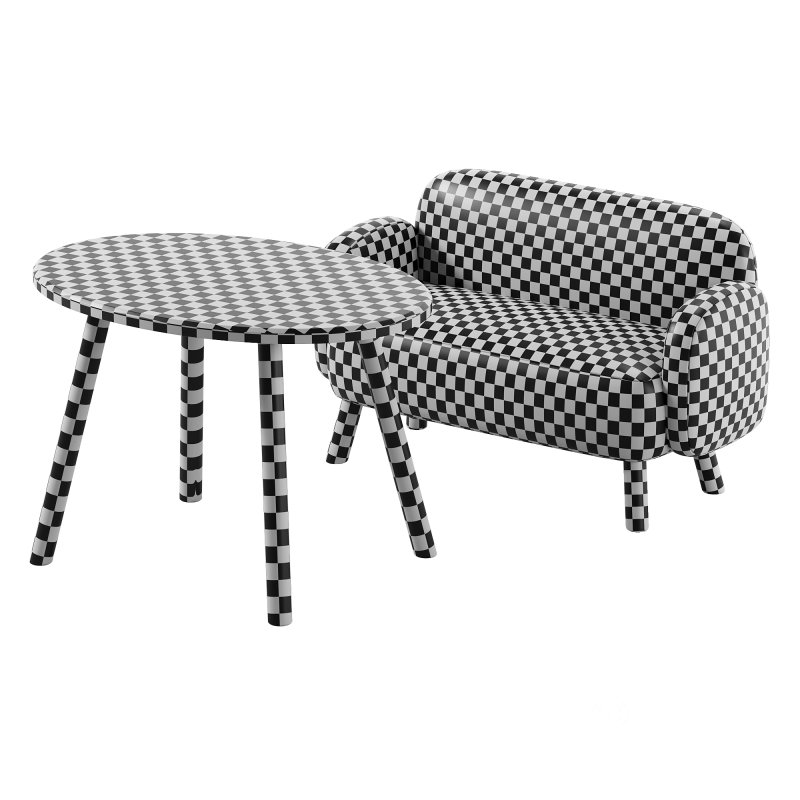 Childrens white sofa and Oval table Image 3