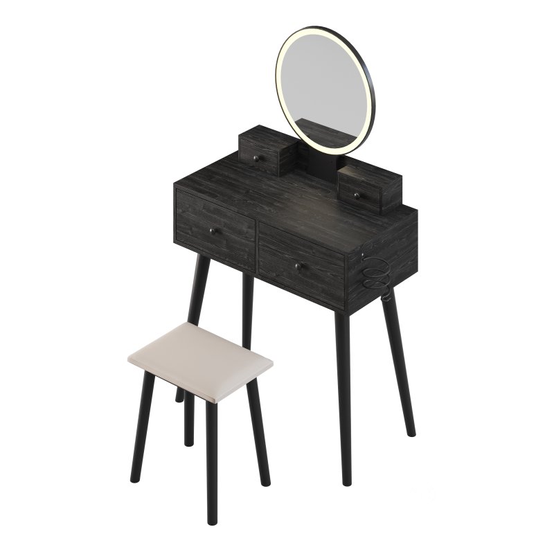Ensemble coiffeuse avec tabouret et miroir Kyla Image 9