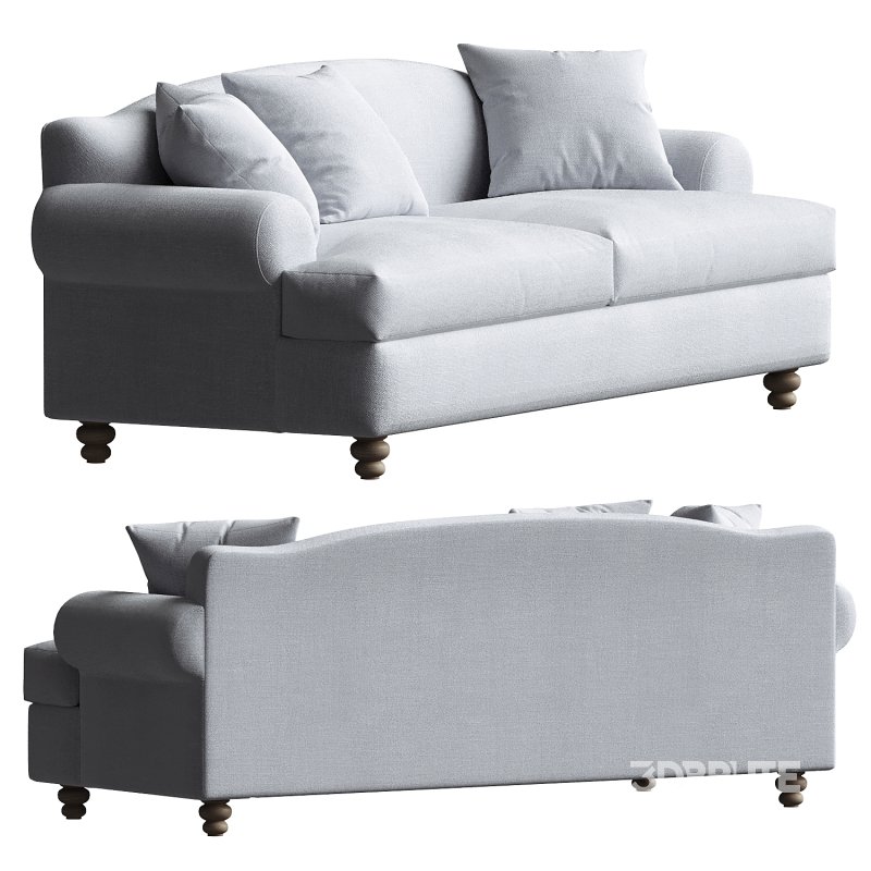 Late 20th Century European Linen Sofa Image 3