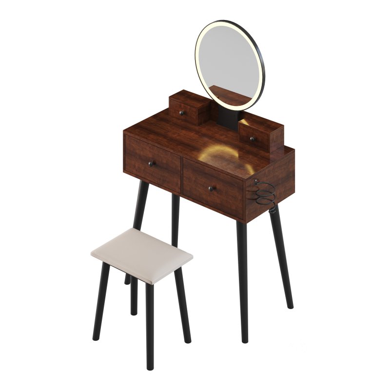 Ensemble coiffeuse avec tabouret et miroir Kyla Image 3