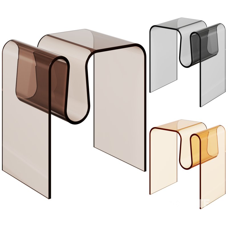 Acrylic Curvy Side Table Coffee Table Image 4