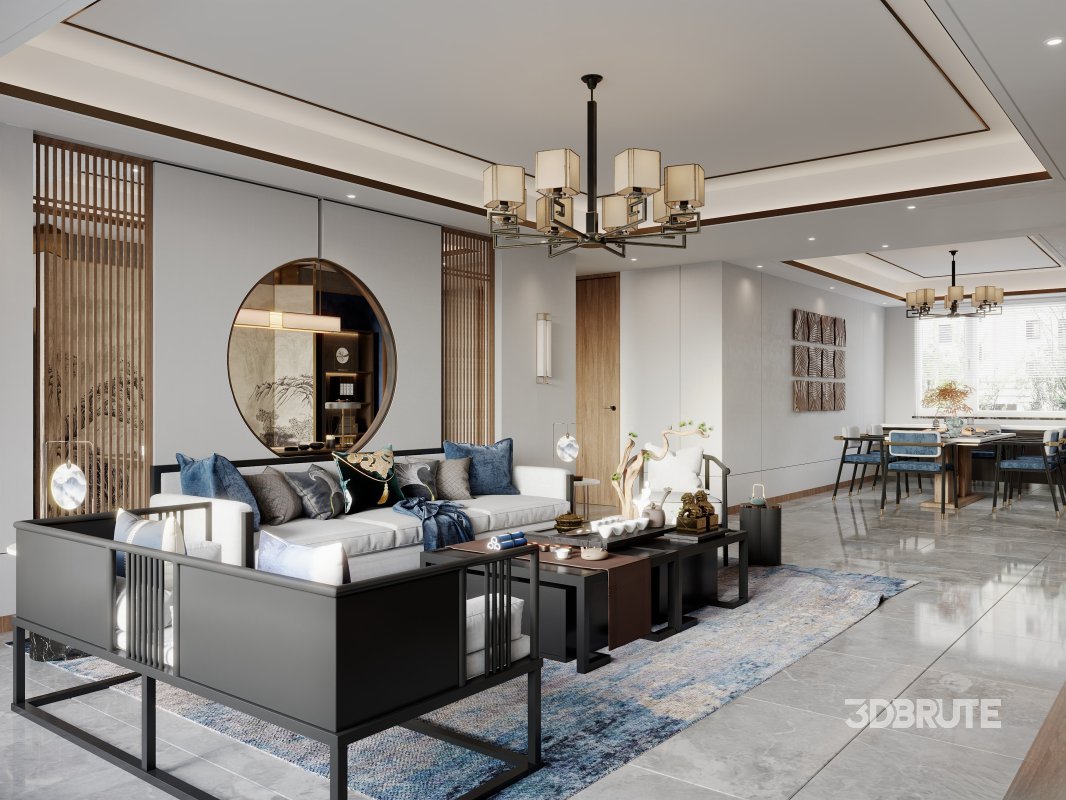 chinese living room dining room office room Image 4