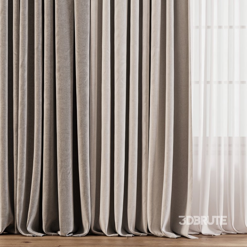 Curtain set with sheer and pleated drapes 67 Image 3