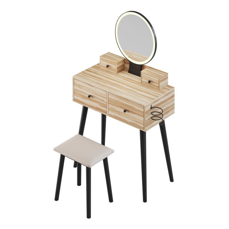 Ensemble coiffeuse avec tabouret et miroir Kyla Image 6