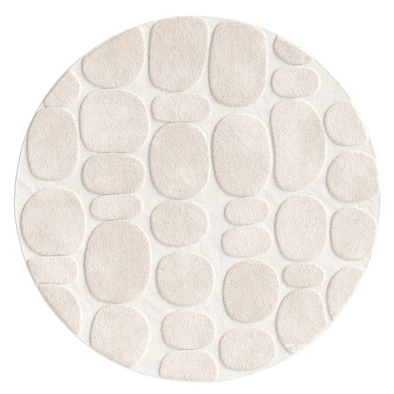 Jacinta Ivory Abstract Round Rug Image 1