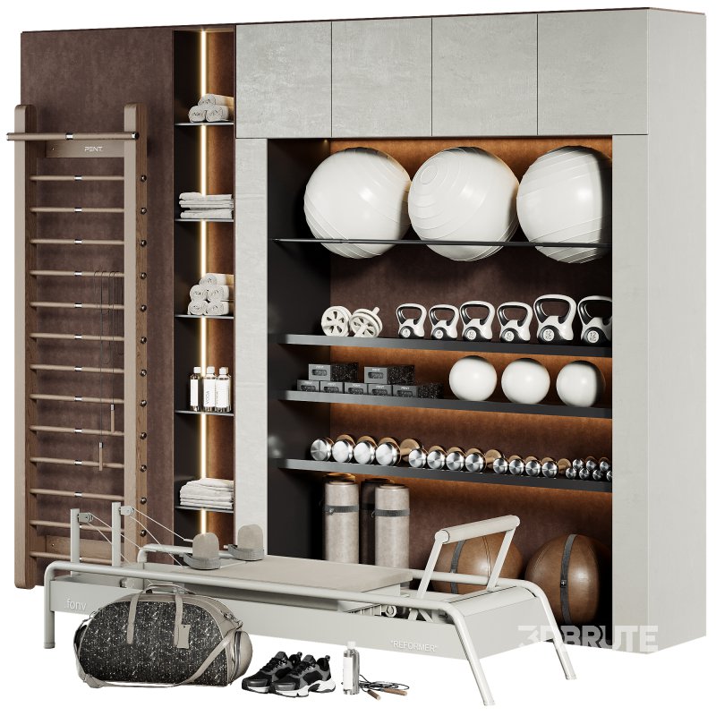 A Rack with gym equipment 01 Image 1