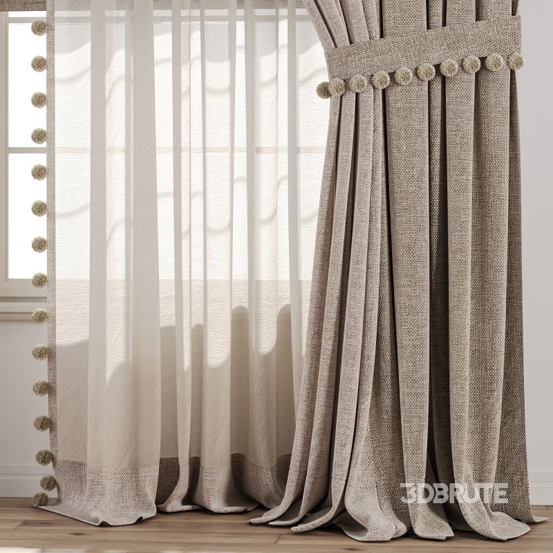 Curtain Set With Linen And Sheer Layer 68 Image 2