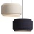 Avery Natural Linen Double Drum Pendant Light - Thumbnail 1