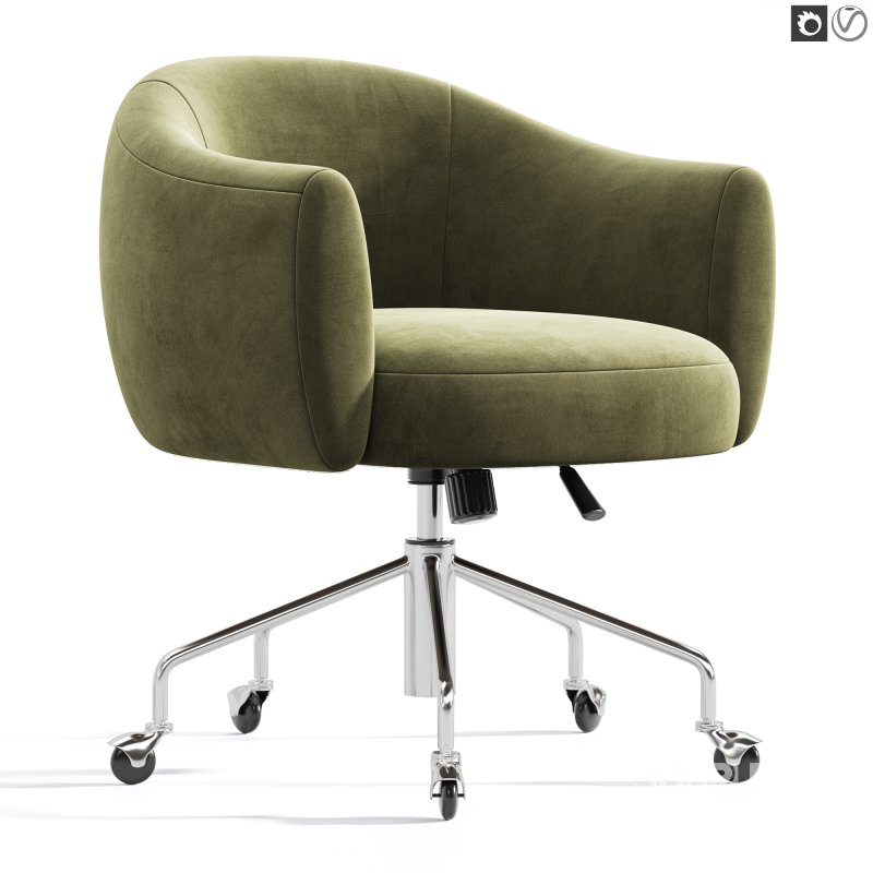 Ellessi Peppered Grey Boucle Swivel Office Chair Image 5