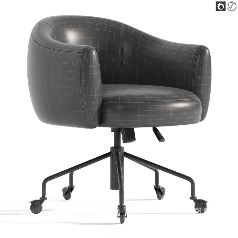 Ellessi Peppered Grey Boucle Swivel Office Chair Image 3