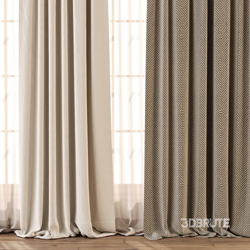 Herringbone and Sheer Curtain Set 71 Image 5