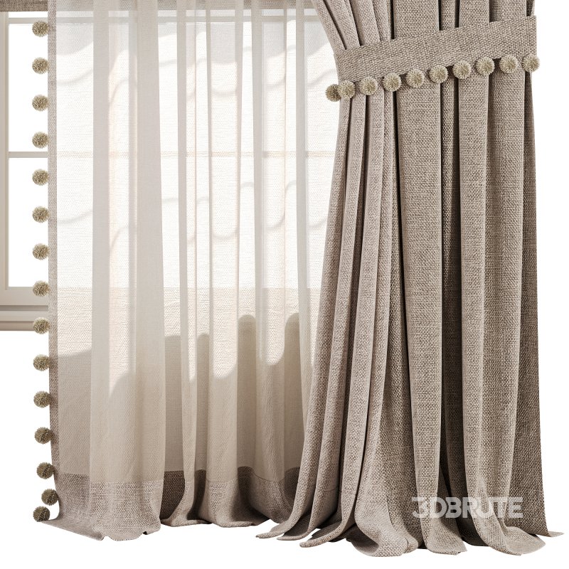 Curtain Set With Linen And Sheer Layer 68 Image 5