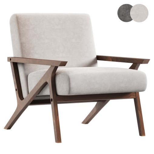 Modrest Candea Mid Century Walnut armchair