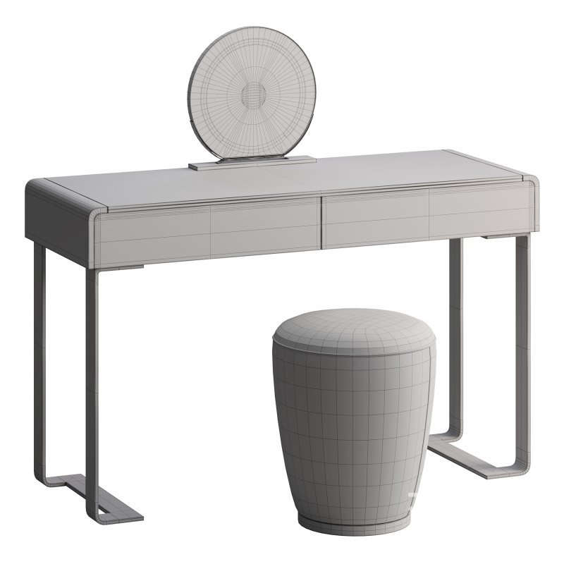 Beige and Gold solid wood Vanity set Image 10