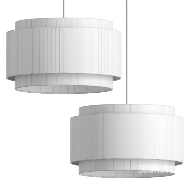 Avery Natural Linen Double Drum Pendant Light Image 5