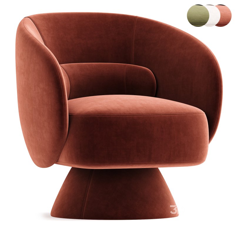 Saboor Upholstered Swivel Barrel Chair Image 3