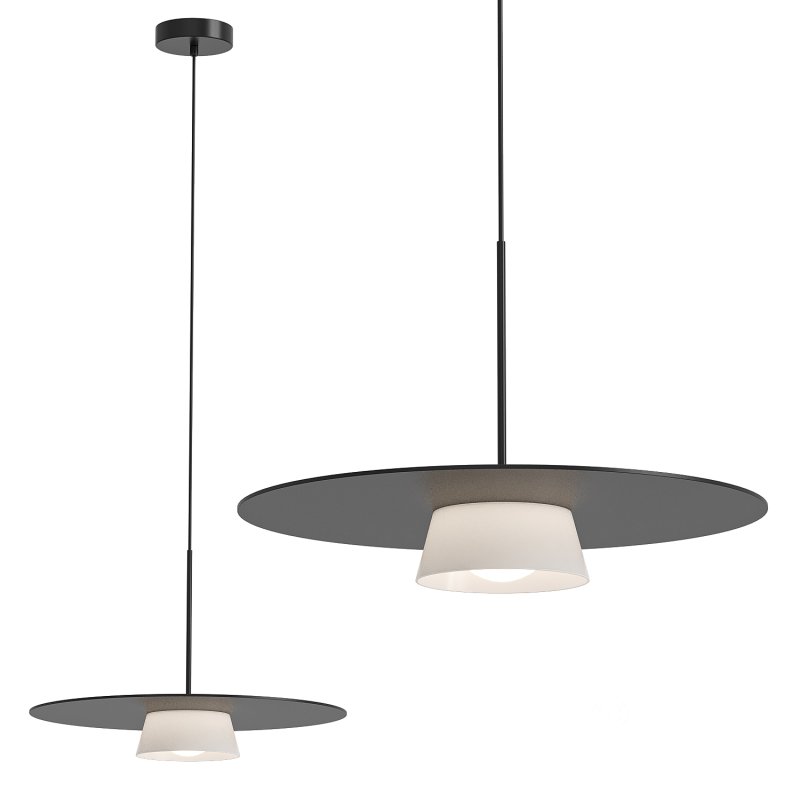 Thin Round Metal Plate Pendant Light Image 2