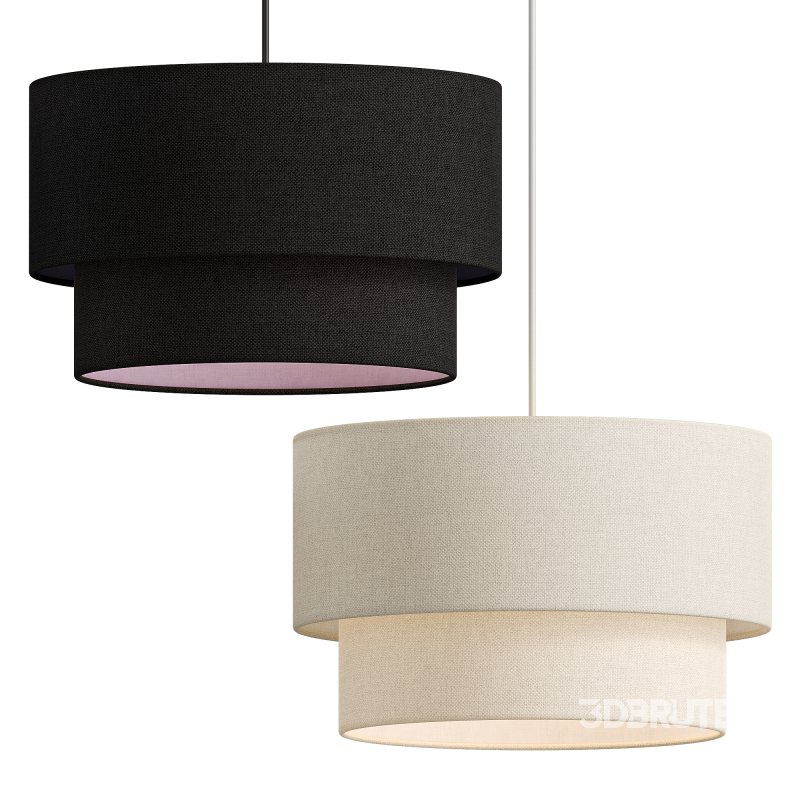 Modern Suspension Dual Drum Fabric Light Image 1