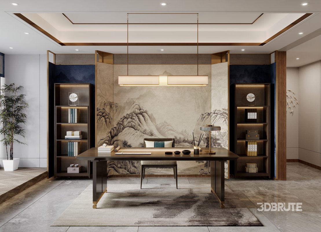 chinese living room dining room office room Image 8