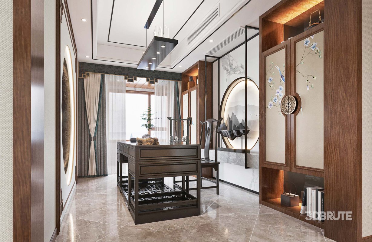 chinese living room dining room office room Image 2