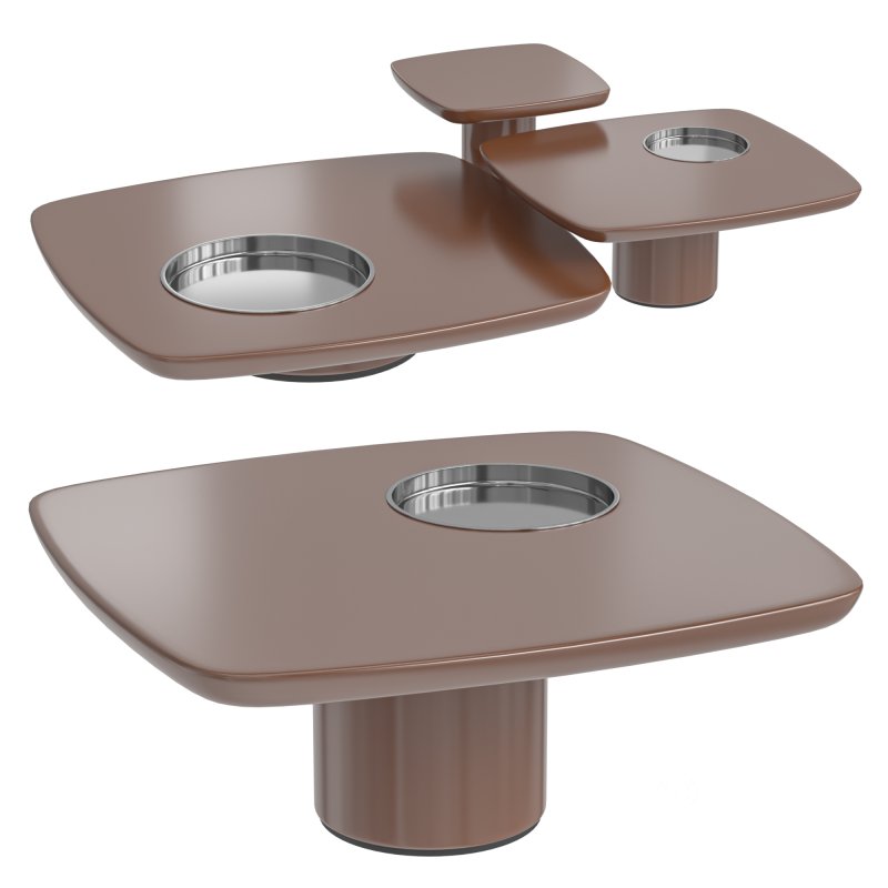 Modern Living Room Black and Gold Oversized Wooden Coffee Table Set of 3 for Home Image 4